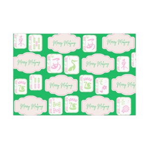 Mahjong Gift Wrap- Merry Mahjong Design Wrapping Paper-Holiday Tiles Mahj 画像 4