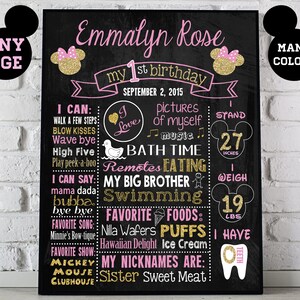 Size 16x20 inches First Birthday Chalkboard Sign Ballerina Girl Birthday Chalkboard Printable Chalkboard Sign SKU CBI44