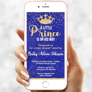 Royal Prince Baby shower invitation for a boy - Digital e invite Oh Boy