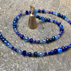 Deep Blue Turquoise Indian Temple Bell Sun Catcher Blessing Bell: Aquamarine, Crystal, Rainbow, Turquoise, Ocean Blue