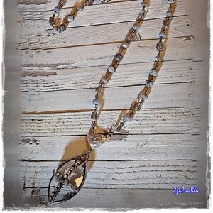 STUNNING HANDMADE Gemstone & Crystal Necklace - Artisan Beaded Chain, Handmade Beaded Wearable Art, Long Layering Gypsy/Hippie Necklace
