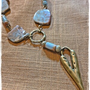 Aqua Terra Jaspis Boho Halskette - Organischer Boho Festival Schmuck, Meeressediment Edelstein Perlen, Handperlenkette, tragbar Hippie Art