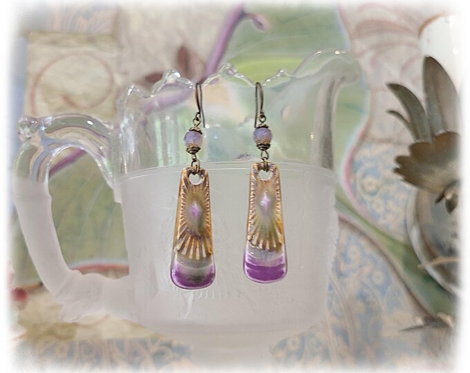 TOPANGA CANYON COLLECTION "c.1969" - Trippy Hippie-Chic Dangle Porcelain Earrings, Bohemian Ceramic EarArt [TCC26-33]