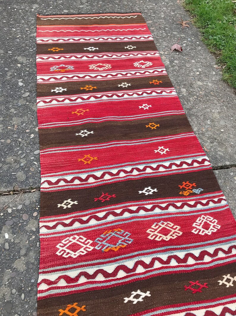 Kilim Rug Runner 28x84 Vintage Anatolian Kilimrug-Boho Rug-kilim-Handwoven Rug-Authentic-Embroidered-Tribal Long Rug-Carpet