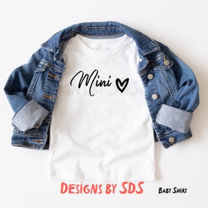 MINI with a Heart Baby Jersey Short Sleeve SHIRT, MATCHING Outfits, 6-12m, 12-18m, 18-24m, BC3001 Baby Shirt, Mommy & Me Outfits