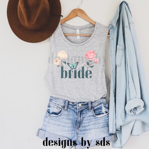 Floral Bride Muscle Tank Top: Bachelorette Party Shirt