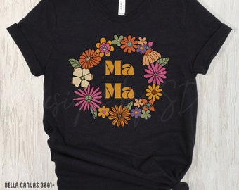 Camiseta floral para mamá: camiseta retro con flores para mamá