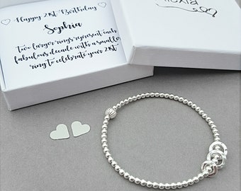 Personalised 21st Birthday Bracelet/21st Sterling Silver Birthday Bracelet/21st Silver Birthday Bracelet/21st Gift/21st