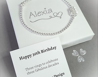 30th Birthday Bracelet/30th Birthday Gift For Her/30th Birthday Ideas/30th Birthday Gift For Daughter/30th Birthday/Rose Gold 30th/30th