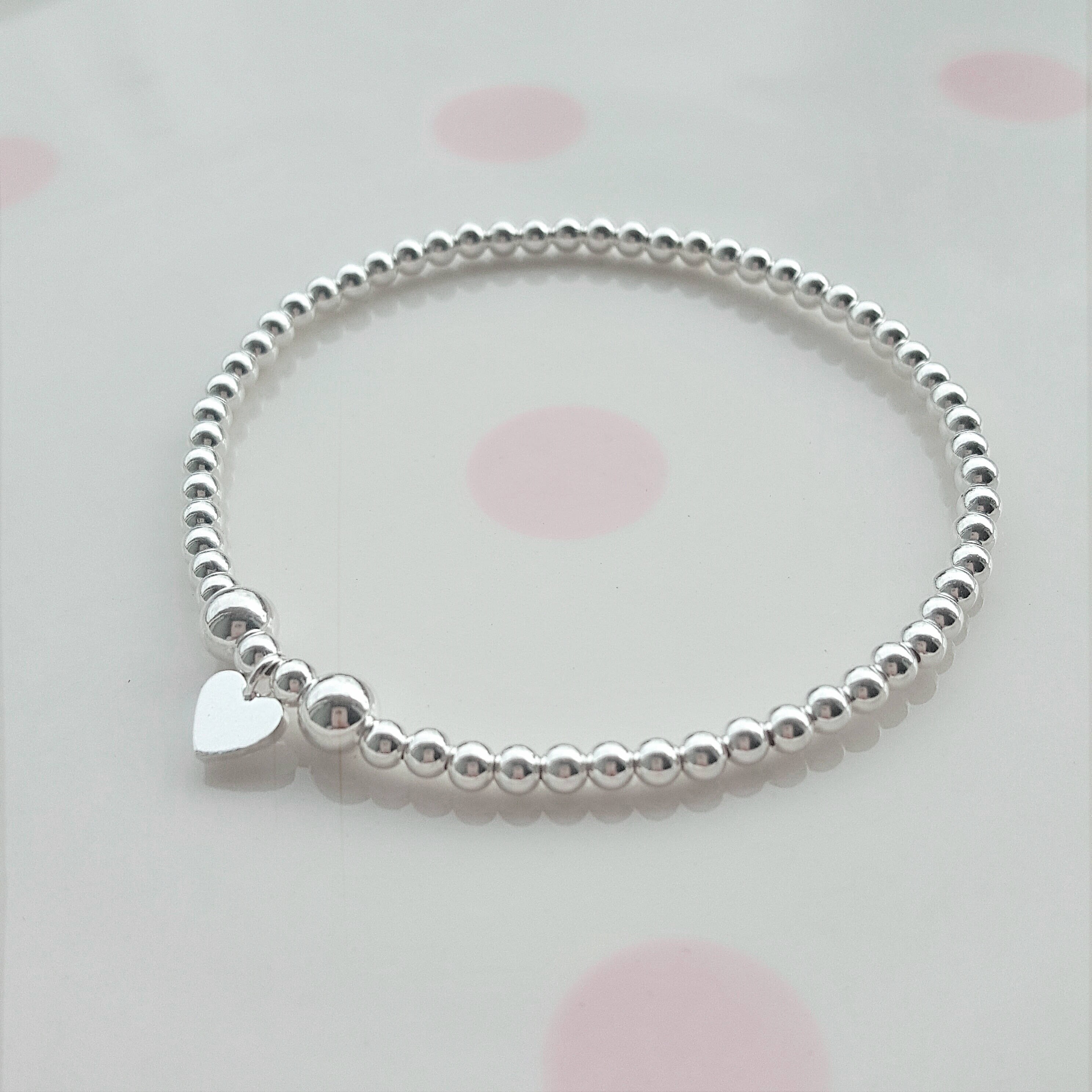 Sterling Silver Bead Bracelet Silver Bead Bracelet Bead Etsy UK