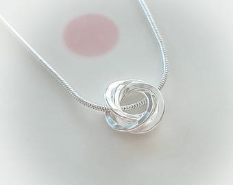 40th Birthday Necklace/40th Birthday Gift For Her/40th Birthday Ideas/40th Birthday Gift For Daughter/4 Rings For 4 Decades/40th Birthday