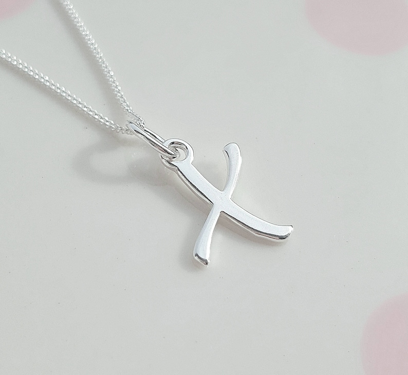 Silver Letter Necklace, Silver Initial Necklace, Personalised Jewellery, Bridesmaid Gift, Maid of Honour image 3