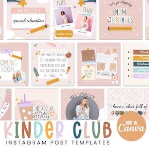 Teacher Instagram Post Templates Canva, Teacher Social Media Posts, Special Education Template, IEP templates