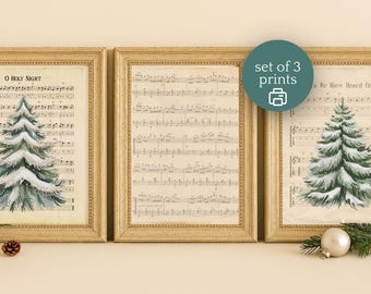 Vintage Christmas Tree Print | Holiday Wall Art | Christmas Decor printable art | Festive Vintage Tree Printable Wall Art | digital download