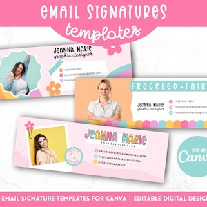 Email Signature Template Canva, Rainbow Branding, Small Business Email Design, Email Template Canva, Rainbow Email Signature, Gmail Design