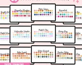 Procreate palette swatches, digital color palette, spring, summer, fall, winter, Christmas palette, color schemes
