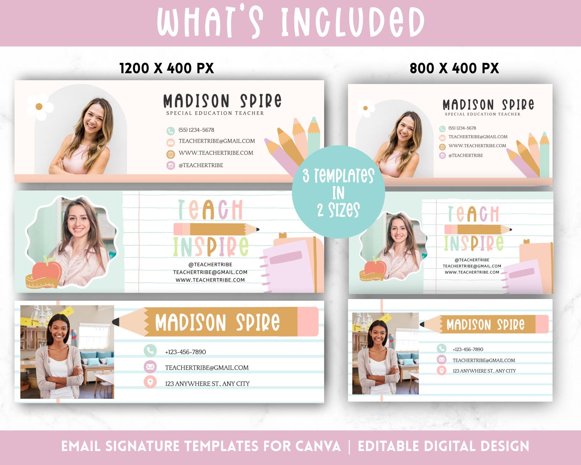 Email Signature Template, Teacher Email Signature, Back to School Email ...