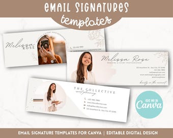 Email Signature Template Canva, Neutral Branding, Small Business Email Design, Email Template Canva, Modern Email Signature, Gmail Design