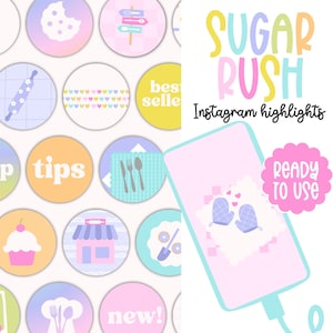 Rainbow Pastel Instagram Story Highlight Icons, Bakery Instagram Highlight Covers, Colorful Instagram Stories, Social Media icons