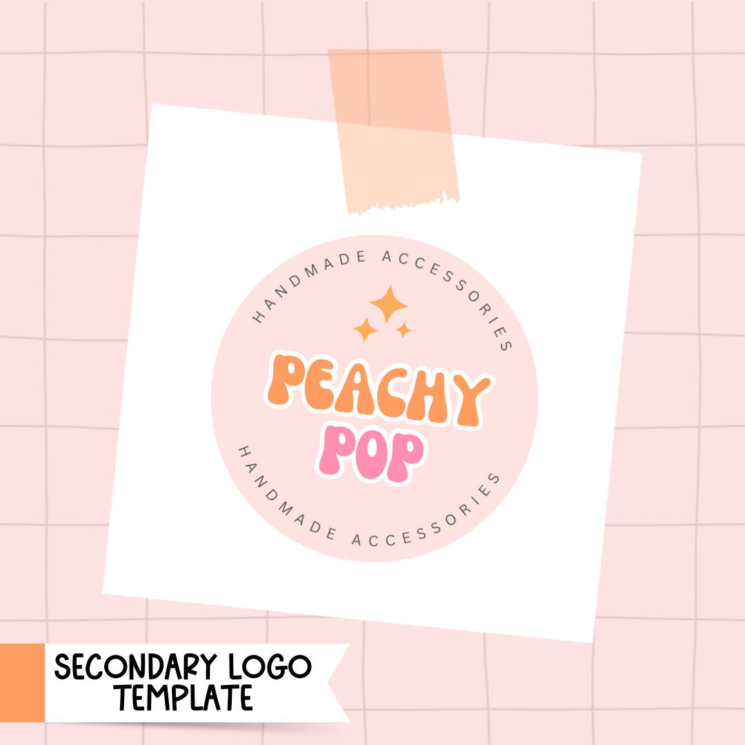 Retro Logo Design Editable Canva, Small Business Logo Template, Bright ...