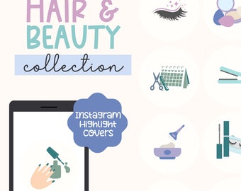 Hair Stylist Instagram Highlight Covers, Beauty Instagram Icons, Hair Salon Highlight covers, Hair and Beauty Icons, social media icons