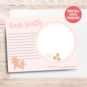 Carta a Papá Noel, mantel individual con galletas para Papá Noel, carta a Papá Noel para imprimir, actividad infantil para imprimir
