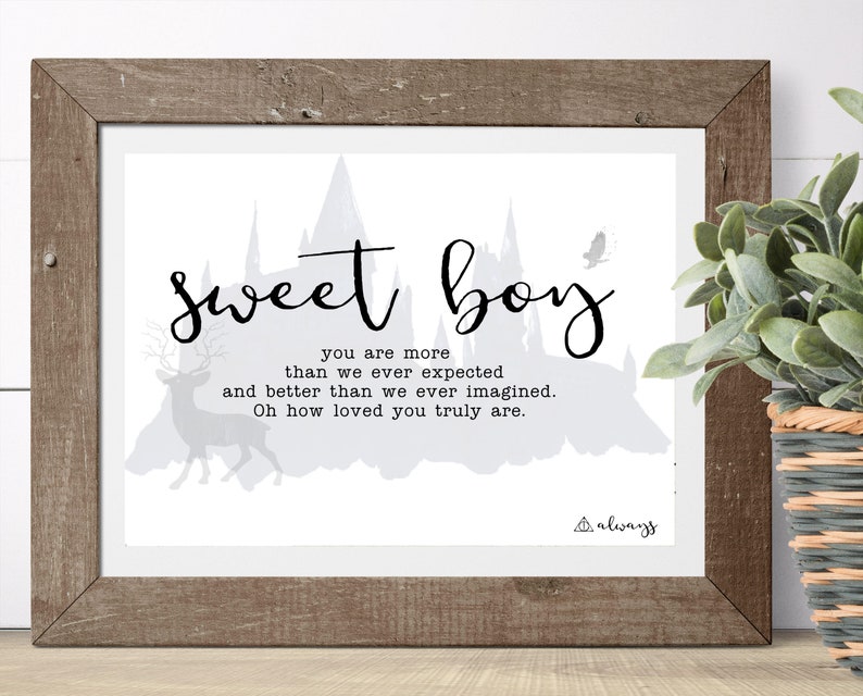 Harry Potter nursery print baby boy quote baby boy nursery Etsy