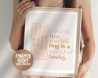 Bookish Wall Art Print, Fantasy Book Printable, Fantasy Romance book art, book quote print, book lover wall art, fantasy book print, digital