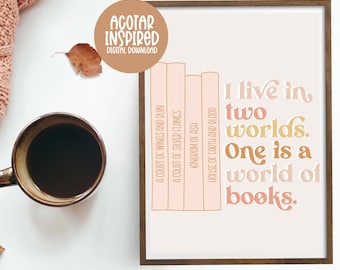 Bookish Wand Kunst Druck, ACOTAR Wand Druck, Fantasy Romantik Buch Druck, digitale Wand Kunst Druck, Bücherwurm druckbar, Buchliebe Zitate