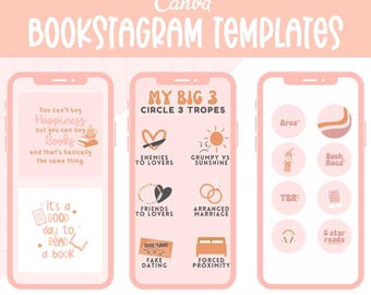 Bookstagram, paquete de libros para Instagram, plantillas de Instagram relacionadas con los libros, plantillas de Canva, plantillas de librerías, plantillas retro para Instagram