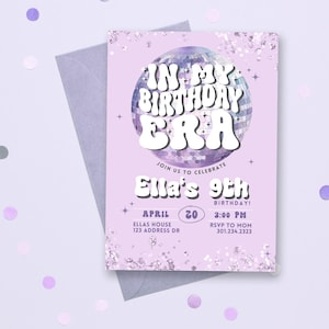 Invito In My Birthday Era, festa di compleanno Eras, invito compleanno ragazza, invito compleanno tour musicale, invito festa Swiftie, stampabile