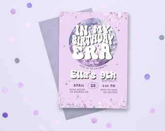In My Birthday Era Invitation, Eras birthday party, Girl Birthday Invite, Music Tour Birthday Invitation, Swiftie Party Invite, Printable