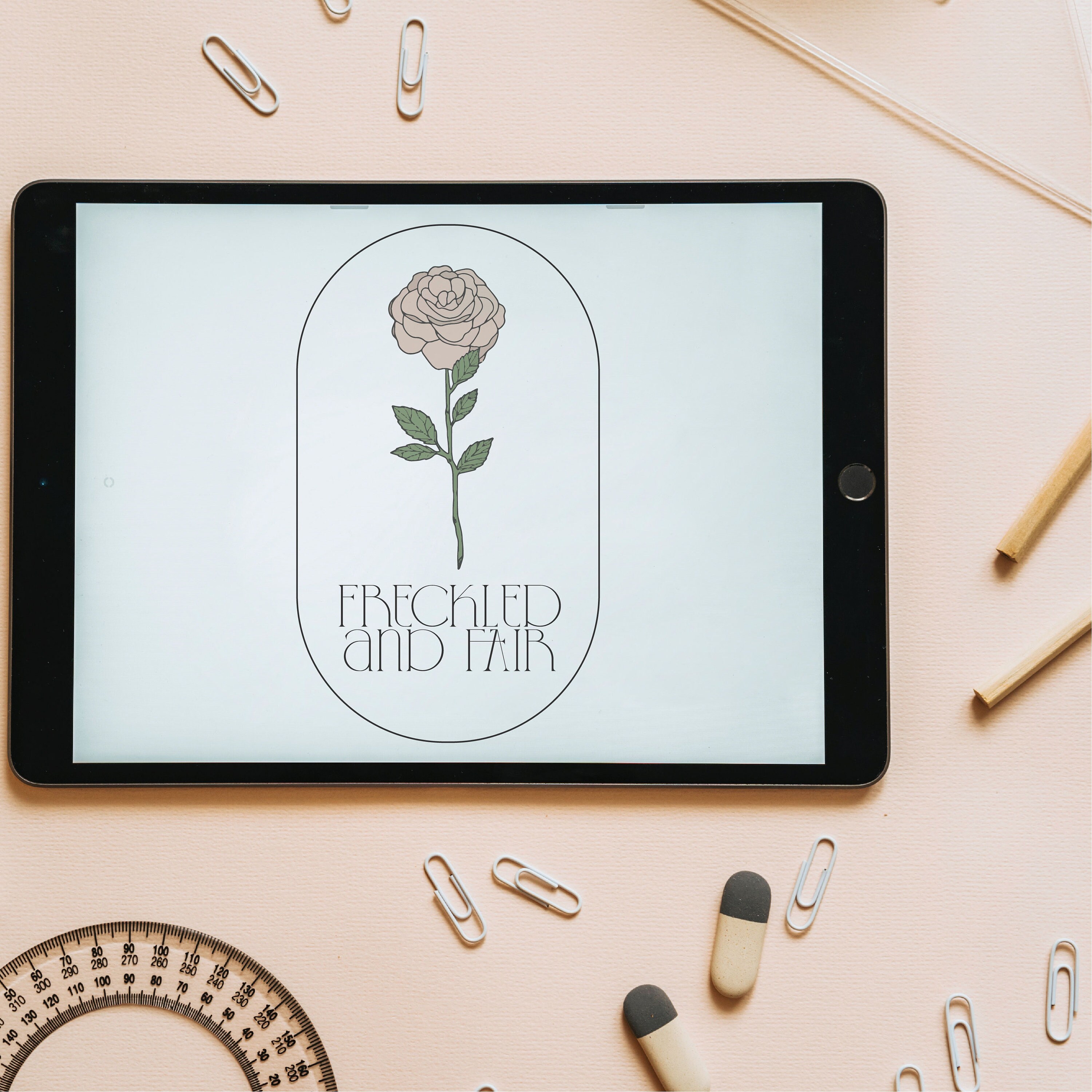 Premade Logo - Floral Rose Logo Design, Elegant Flower, Rose Logo Premade Logo - Floral Rose Logo Design, Elegant Flower, Rose Logo