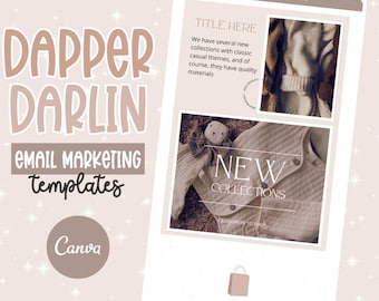 Bohemiska neutrala e-postmarknadsföringsmallar, Canva nyhetsbrevsmallar, Bohemiska e-postmallar, MailChimp-mallar, moderna e-postlistdesigner