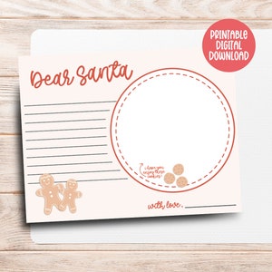 Lieber Santa Brief zum Ausdrucken, Brief an Santa, Platzdeckchen zum Ausdrucken, Kinderbrief an Santa, Lieber Santa zum Ausdrucken, Wunschliste