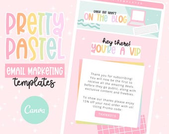 Pastell E-Mail-Vorlagen, Canva Newsletter Vorlagen, Pastell E-Mail-Vorlagen, MailChimp Vorlagen, Pastell Mailinglisten-Designs
