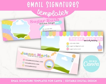 Bakery Email Signature Templates, Rainbow Branding, Small Business Email Design, Email Template Canva, Cookie Email Signature, Gmail Design