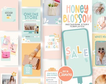 Pastel Instagram Story Templates,Pastel social media templates, Canva templates, Pastel Instagram story templates, cute pastels