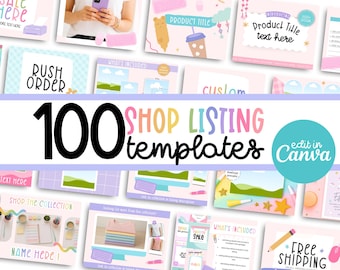 Etsy Listing Mockup Templates, Digital Design Listing templates, Canva Listing designs, Online store marketing, digital girly, clipart