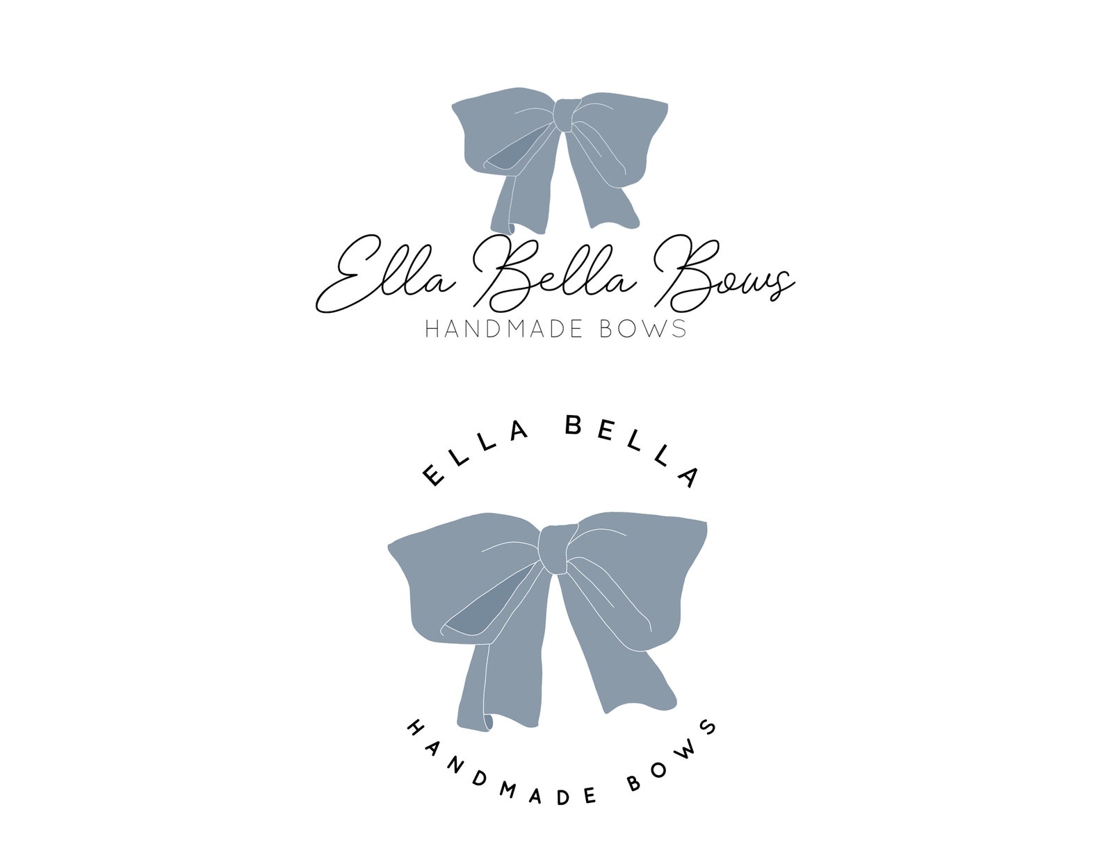 Hair Bow logo set Handmade Bow logo design Shop logo set Etsy
