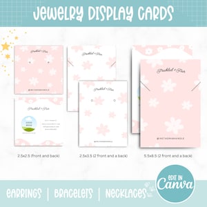 Editable Jewelry Display Card Template, Printable Earrings Display Cards, Custom Jewelry Display Card, Earring Packaging, necklace display