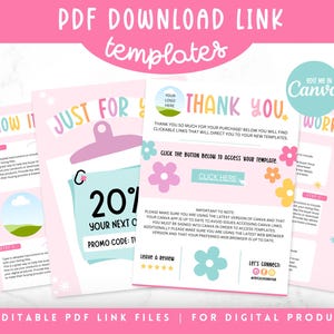 Scarica modello di istruzioni, modello di download digitale, modello di collegamento PDF, biglietto di ringraziamento Etsy arcobaleno, modello di istruzioni digitale, PDF