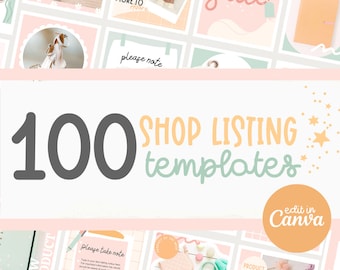 Small Business Listing Templates, Etsy Shop listing templates, Shopify Listing templates, small shop template, canva templates