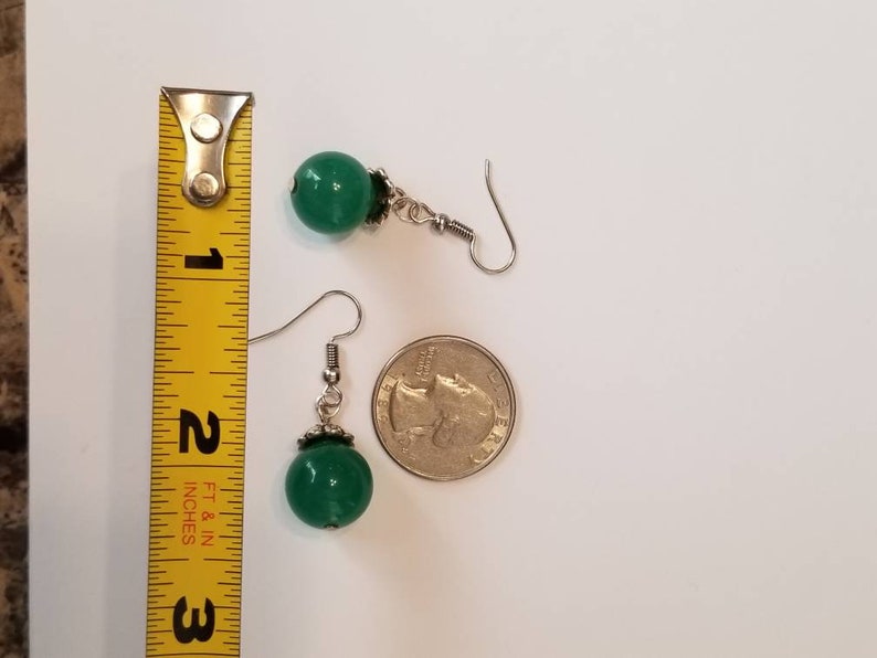 Sphere Pendant Earrings Ball Shape Green Color Orbs