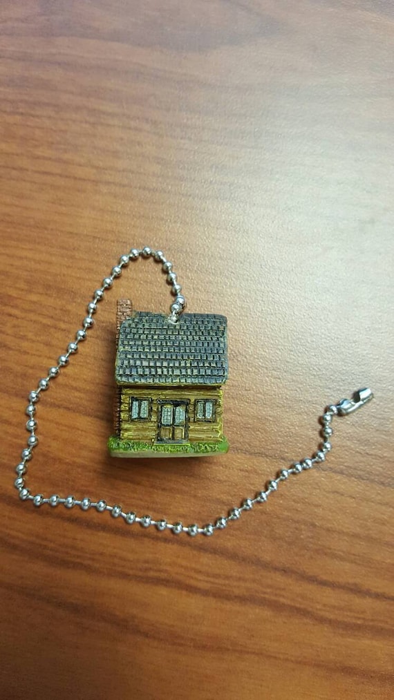 Woods Log Cabin Rustic Cottage House Ceiling Fan Light Kit Silver Beaded Pull Chain Cord