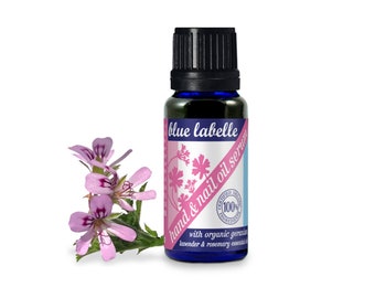 Organic Hand & Nail Oil Serum: Geranium, Rosemary, Lavender (10ml)