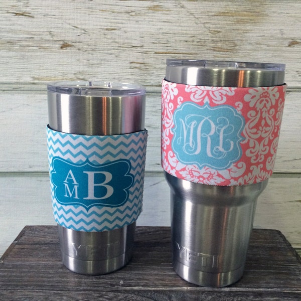 Custom Design Neoprene Sleeve for Insulated Tumbler 20oz or 30oz - Custom Pattern, Color, Monogram - Personalized Hugger