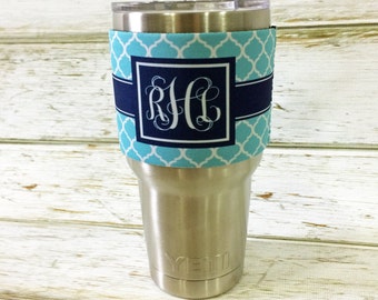 Cusom Personalized Neoprene Sleeve for Reusable 30oz Tumbler - Choose Pattern, Color, Monogram & More - Insulated Hugger