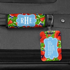 Preppy Collection Personalized Handle Wrap Luggage Finder - 40 Pattern Options - Bag Tags Beach Trendy Patterns