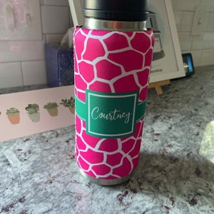 Custom Design Neoprene Sleeve for Insulated Water Bottle Tumbler 36oz - Custom Pattern, Color, Monogram - Personalized Hugger